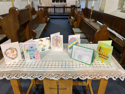 Cards created for the Easter Experience by the school children