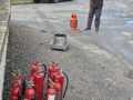 Lots of practice extinguishers