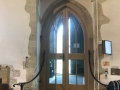 From inside with the new railings in place