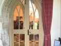 Looking in towards church