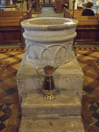 The font at St Bartholomew's (12th century)